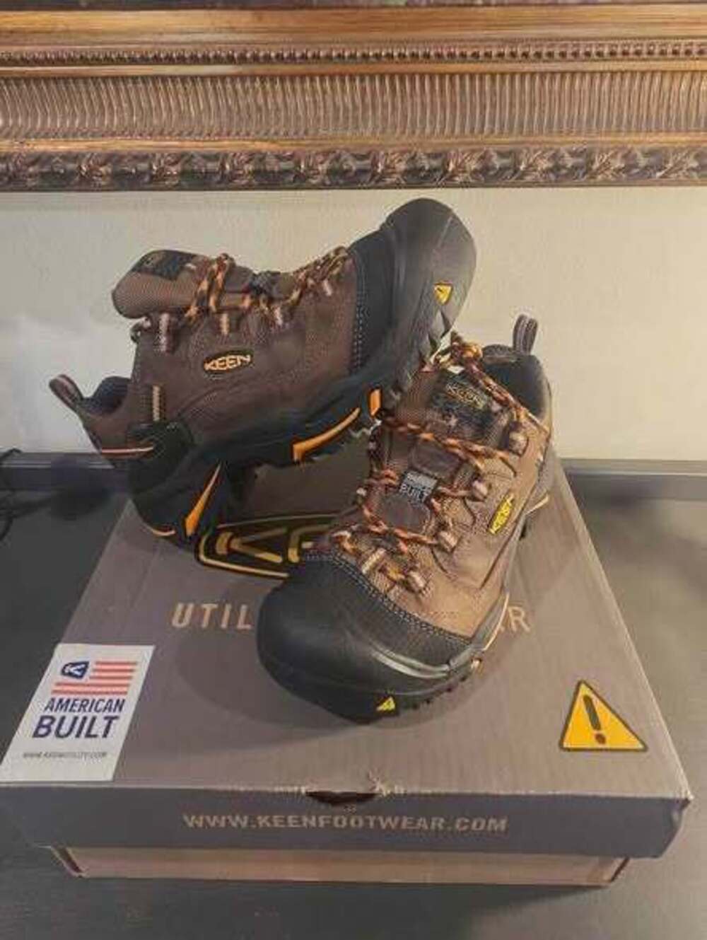 Keen Utility Work Boots Brown Orange US Women's size 8.5 Men's size 7